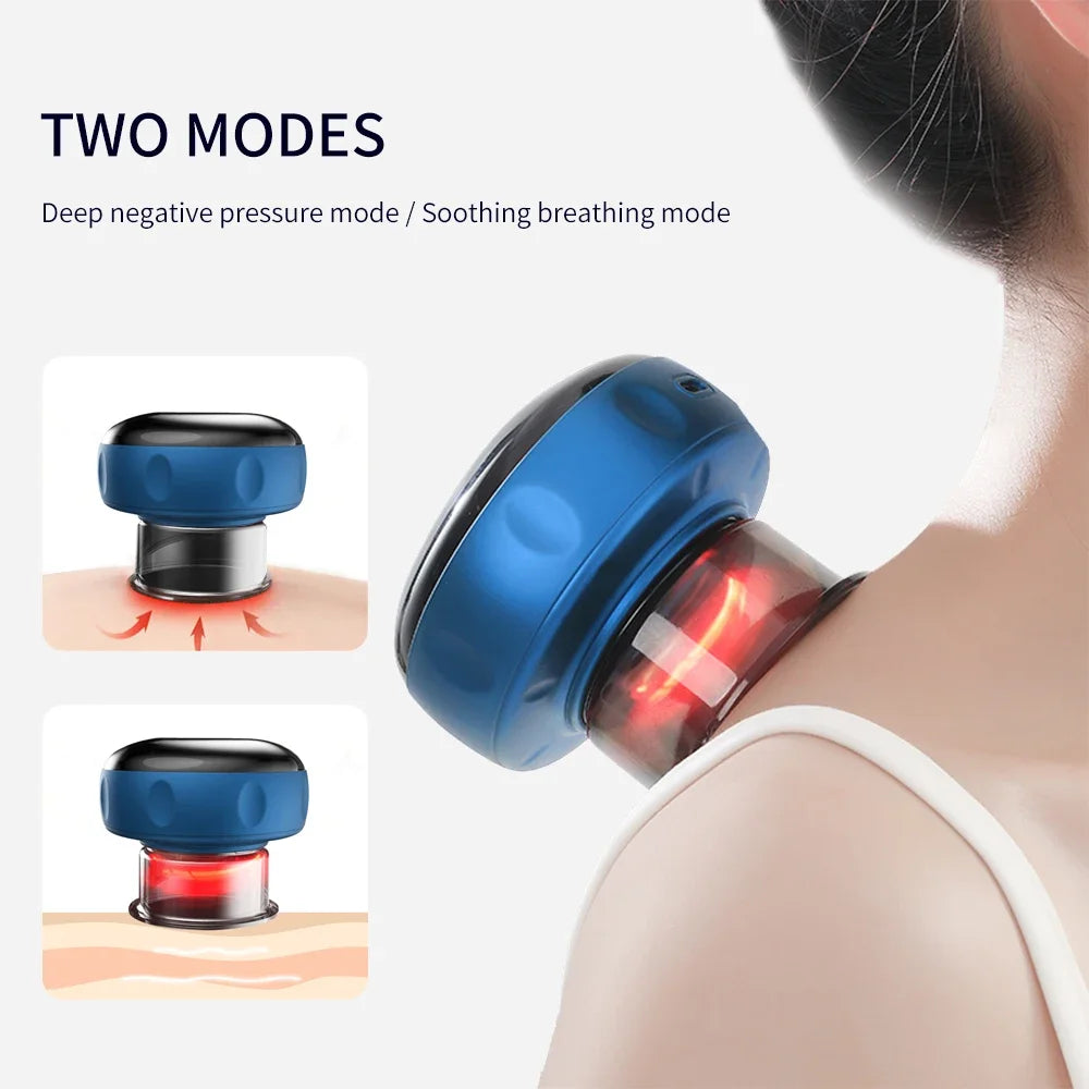 Electric Vacuum Cupping Massage Device 12 Levels Red